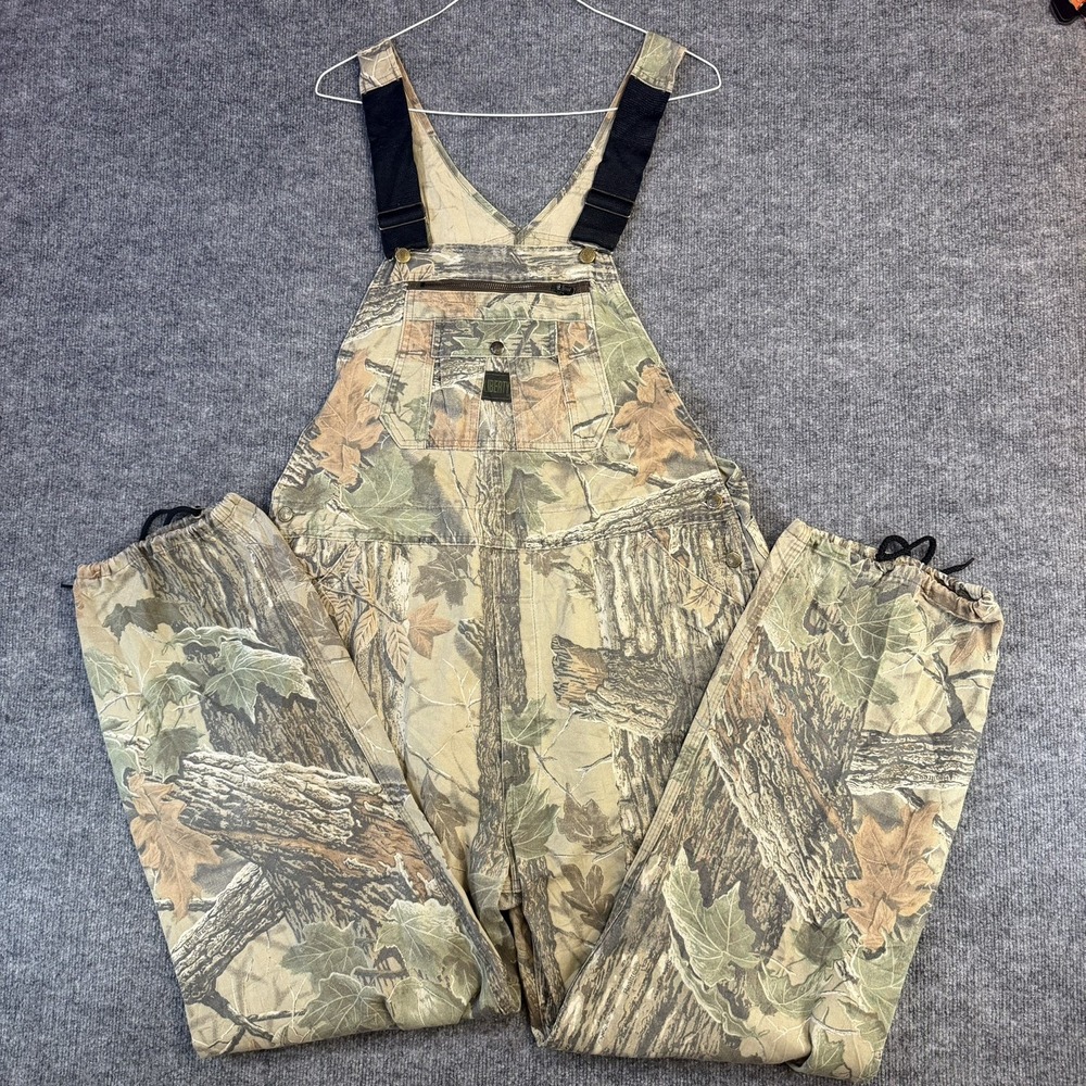 Liberty Overalls Mens Realtree Camo Hunting Bib Pants Adjustable Straps 42x32